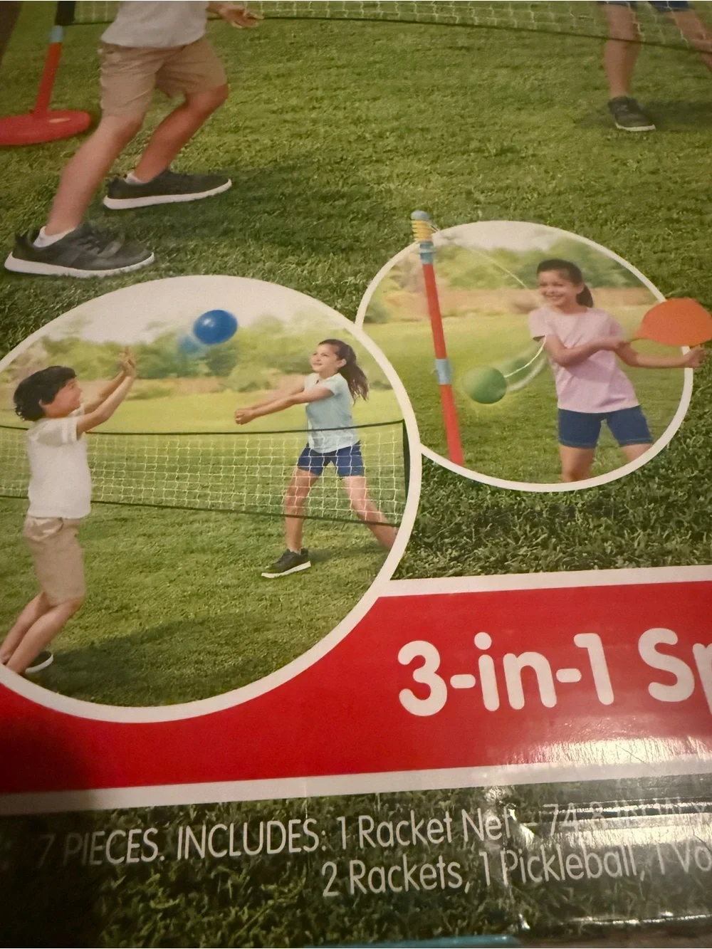 Play Day 3-in-1 Sports Set for Kids – Red, Blue, Orange, Yellow